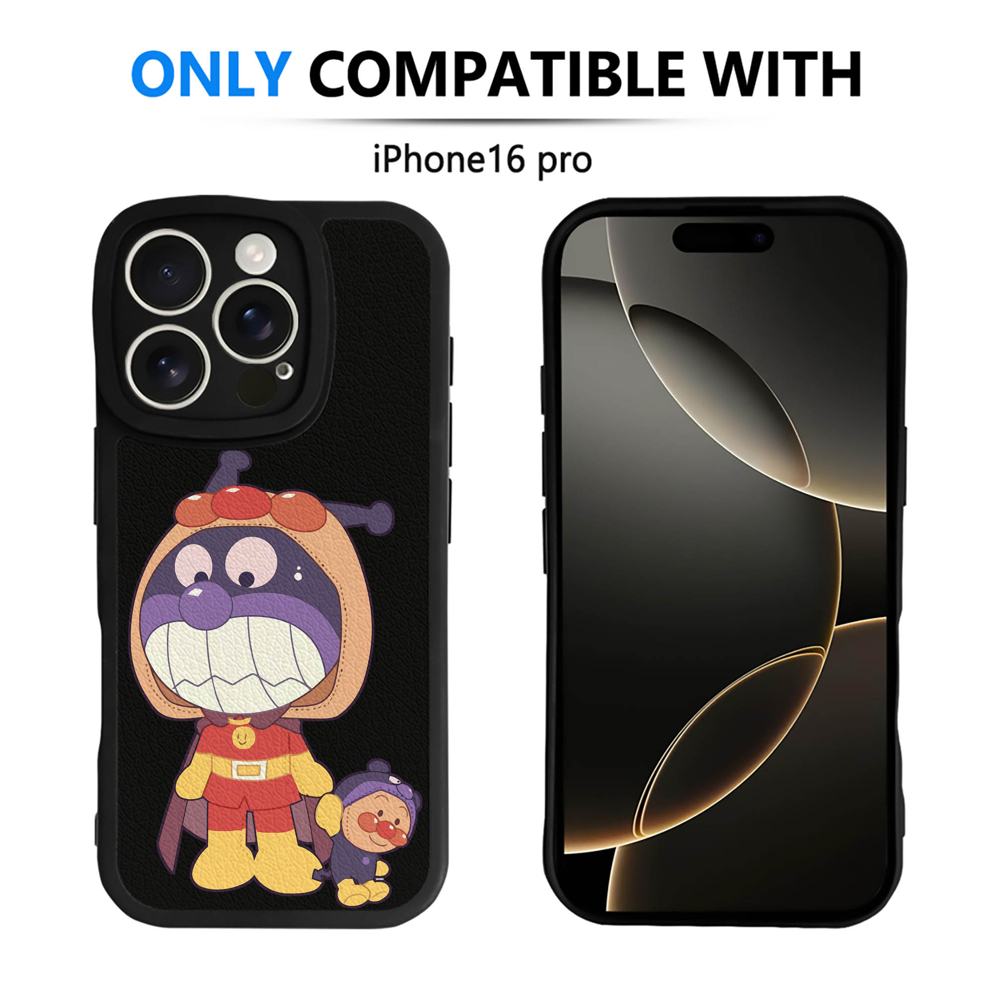 （画像用） アンパンマン Anpanman 【iPhone 16シリーズ対応】シリコンスマホケース（レザー調） 材質：シリコン